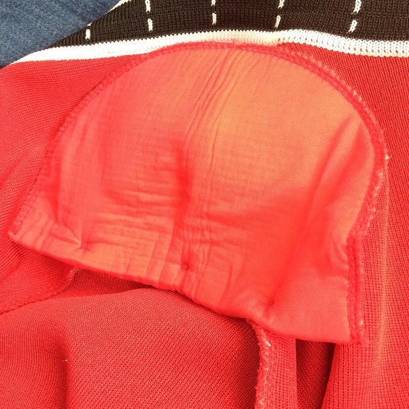 Exclusively Misook Womens Cardigan Small Red 3\4 Sleeve Contrast Trim Acrylic - Picture 5 of 5